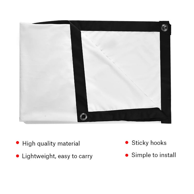Eboxer 72inch HD Anti Crease Portable Projection Screen,Foldable Non Crease White Projector Curtain Projection Screen,for Wall/Bound onto a Frame,Support Double Sided Projection for Home/Open air - Image 1